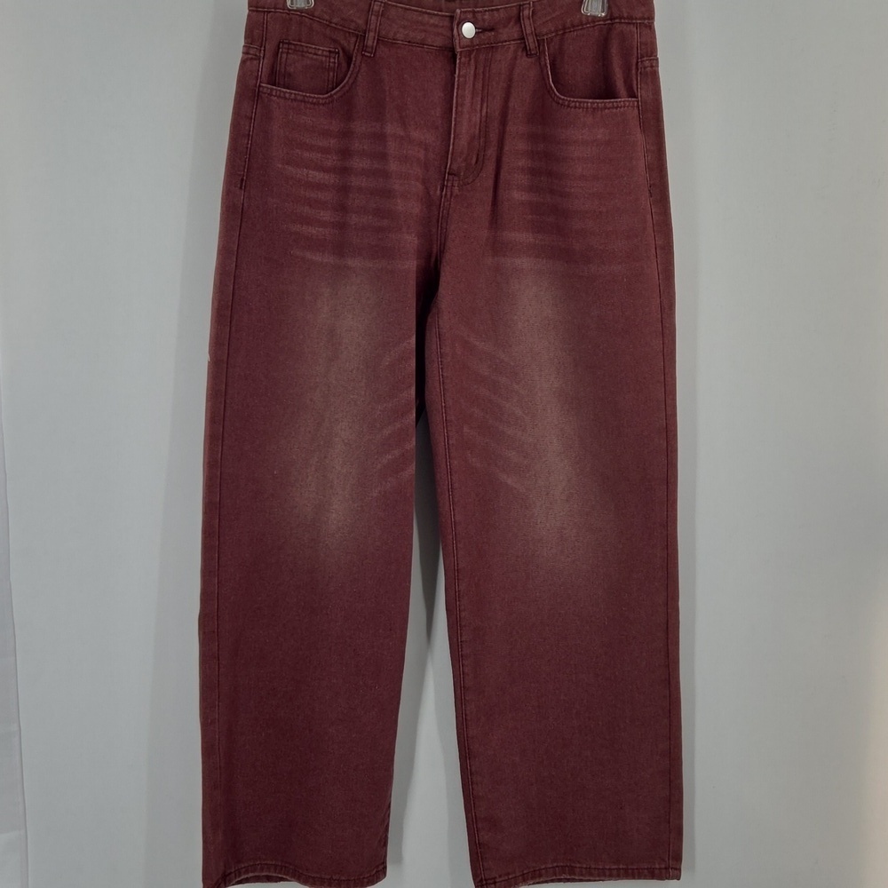 Mens Red Wide Leg Skater Jeans NWT - Picture 7 of 16